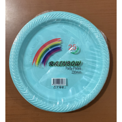 RENKLİ PLASTİK TABAK 22 CM 25'Lİ