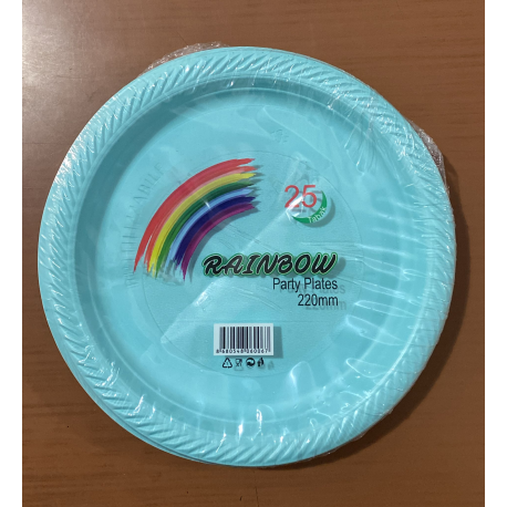 RENKLİ PLASTİK TABAK 22 CM 25'Lİ