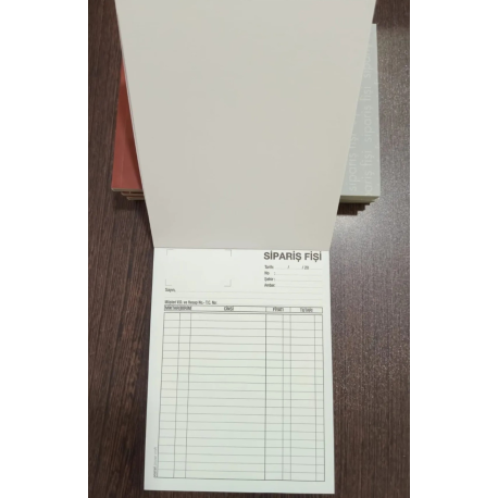 SİPARİŞ FİŞİ 2/50 2 NÜSHA