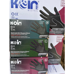 Koin Güçlü Siyah Pudrasız Nitril Muayene Eldiveni 50'Li x 20 Paket ( 1.000 Adet )