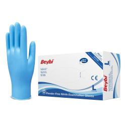 BEYBİ PUDRASIZ NİTRİL MUAYENE ELDİVENİ MAVİ (TK)