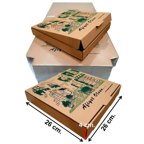 TST PİZZA KUTUSU 26*26*4 CM (SHRİNKLİ)