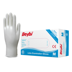 Beybi Pudralı Lateks Muayene Eldiveni 100'Lü x 40 Paket ( 4.000 Adet )