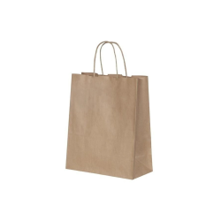 BÜKÜM SAPLI KAĞIT ÇANTA ESMER 18*8*24 CM (NATÜREL)
