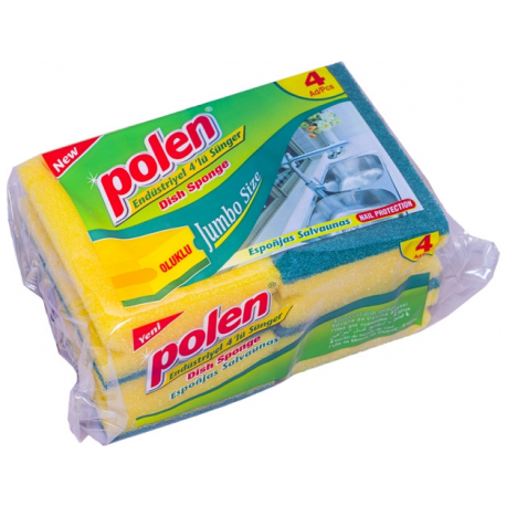 POLEN ENDÜSTRİYEL SÜNGER OLUKLU JUMBO 4'LÜ