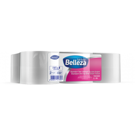 BELLEZA STANDART İÇTEN ÇEKMELİ TUVALET KAĞIDI 6'LI 4 KG (141 METRE)