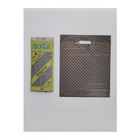 Ecoplast Siyah Diagonal Takviyeli Poşet 40x50 cm 50'Li x 40 Paket ( 2.000 Adet )